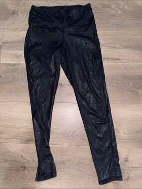 Mono B Black Snake-Print Leggings